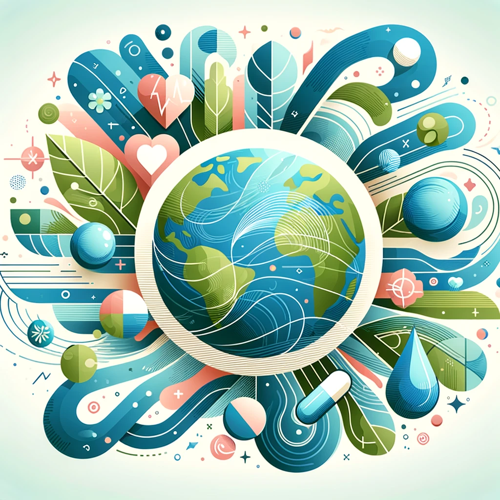 Image abstraite représentant la terre, la santé, la vie